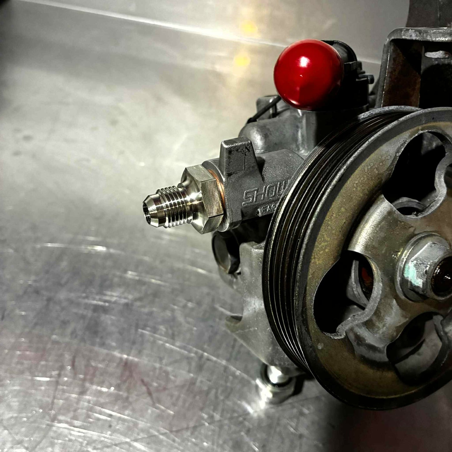 RSD Subaru WRX STI (02-21) Power Steering Pump High Pressure Outlet -6AN Adaptor