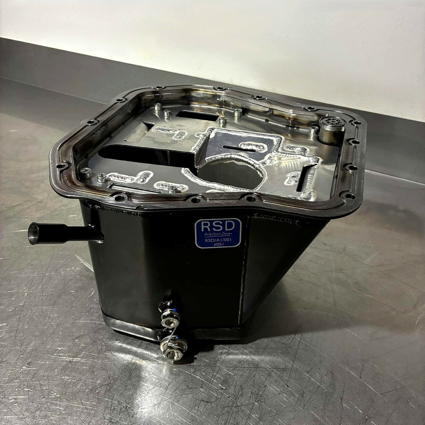 RSD Rallysport Design High Capacity Rally Racer Subaru EJ Engine Baffled Oil Pan Sump made for the EJ20 and EJ25 Engine.