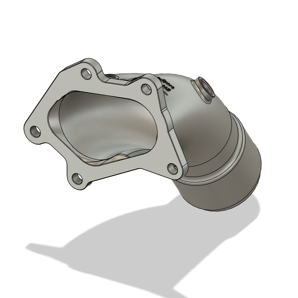 Subaru Impreza WRX STI Legacy Forester Stainless Steel 3D Metal Printed Down Pipe Dump Pump Exhaust Bellmouth Divided Un-Divided Divorced 3.0" 3.5" Twin Scroll Turbo Hyrbid VF36 VF37 VF42 VF49 VF53 IHI Blouch Garrett Kinugawa RCM Forced Performance FP Green Red Black Blue EJ20 EJ25