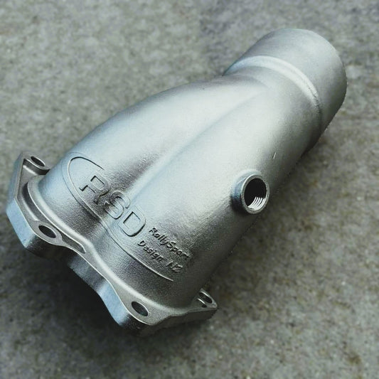 Subaru Impreza WRX STI Legacy Forester Stainless Steel 3D Metal Printed Down Pipe Dump Pump Exhaust Bellmouth Divided Un-Divided Divorced 3.0" 3.5" Twin Scroll Turbo Hyrbid VF36 VF37 VF42 VF49 VF53 IHI Blouch Garrett Kinugawa RCM Forced Performance FP Green Red Black Blue EJ20 EJ25