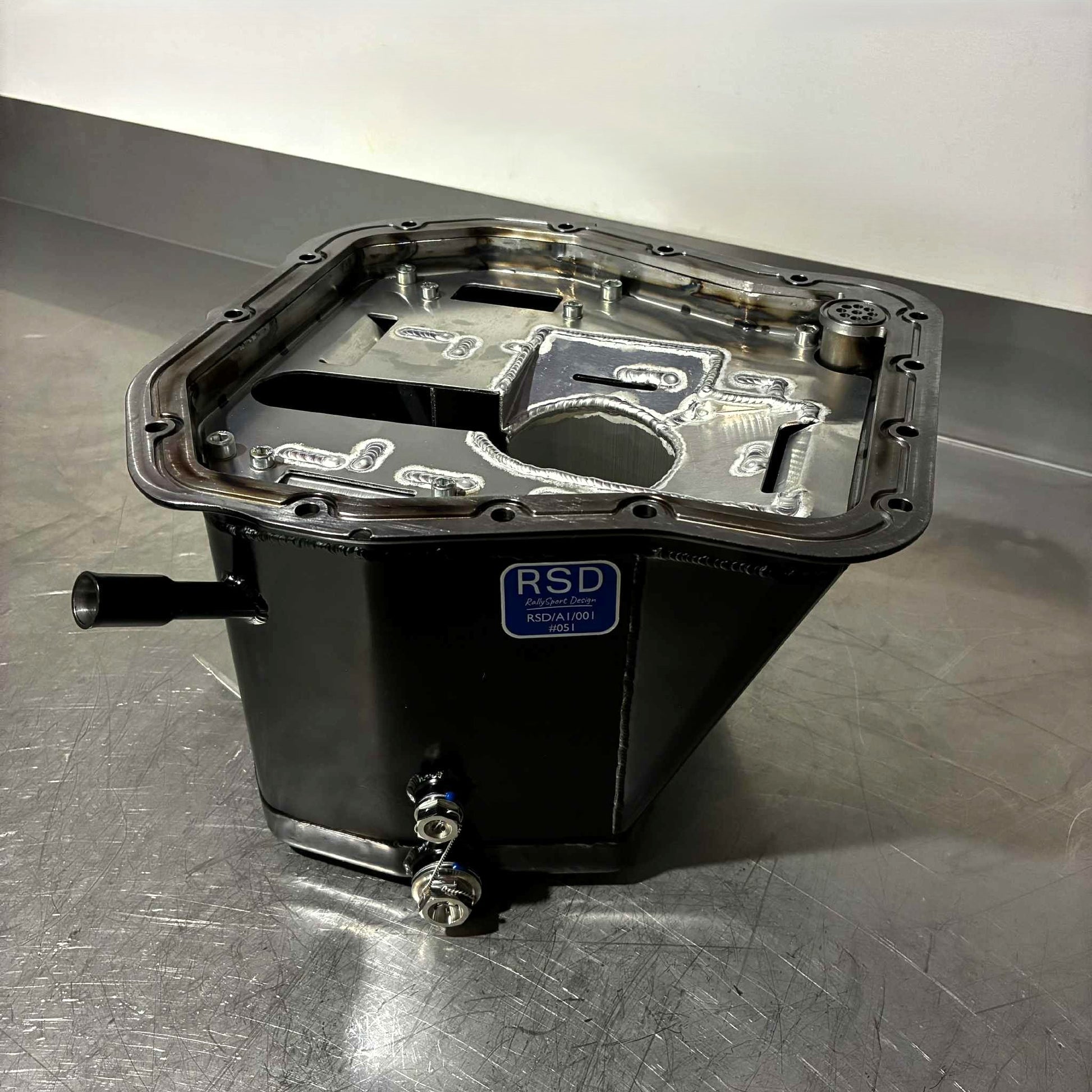 RSD Rallysport Design High Capacity Rally Racer Subaru EJ Engine Baffled Oil Pan Sump made for the EJ20 and EJ25 Engine. 