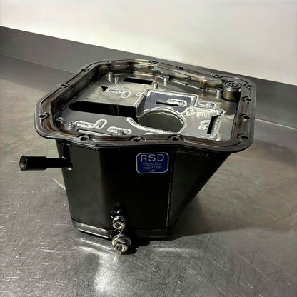 RSD Rallysport Design High Capacity Rally Racer Subaru EJ Engine Baffled Oil Pan Sump made for the EJ20 and EJ25 Engine. 