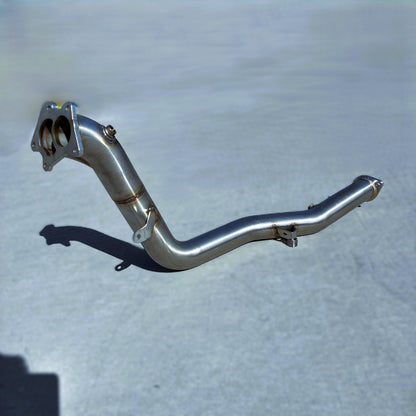 RSD Twinscroll 3.0" Stainless Steel 02-21 JDM WRX STI Downpipe, Group N Style divided Inlet