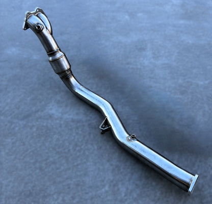 RSD Twinscroll 3.0" Stainless Steel 02-21 JDM WRX STI Downpipe, Group N Style divided Inlet